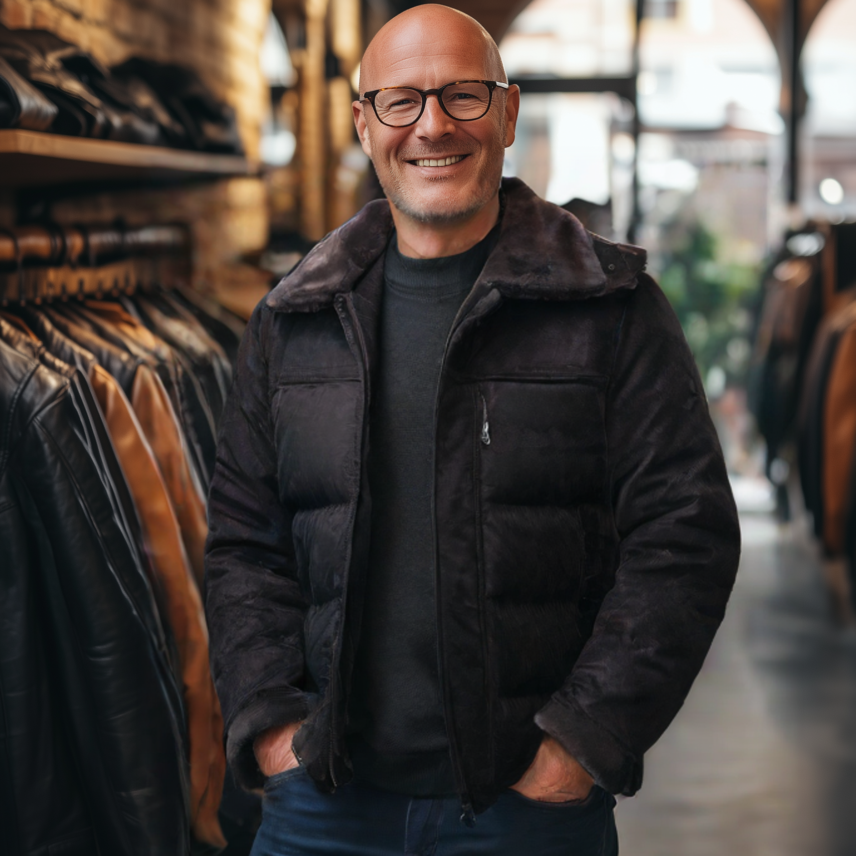 Bernhard | Leather Puffer Jacket