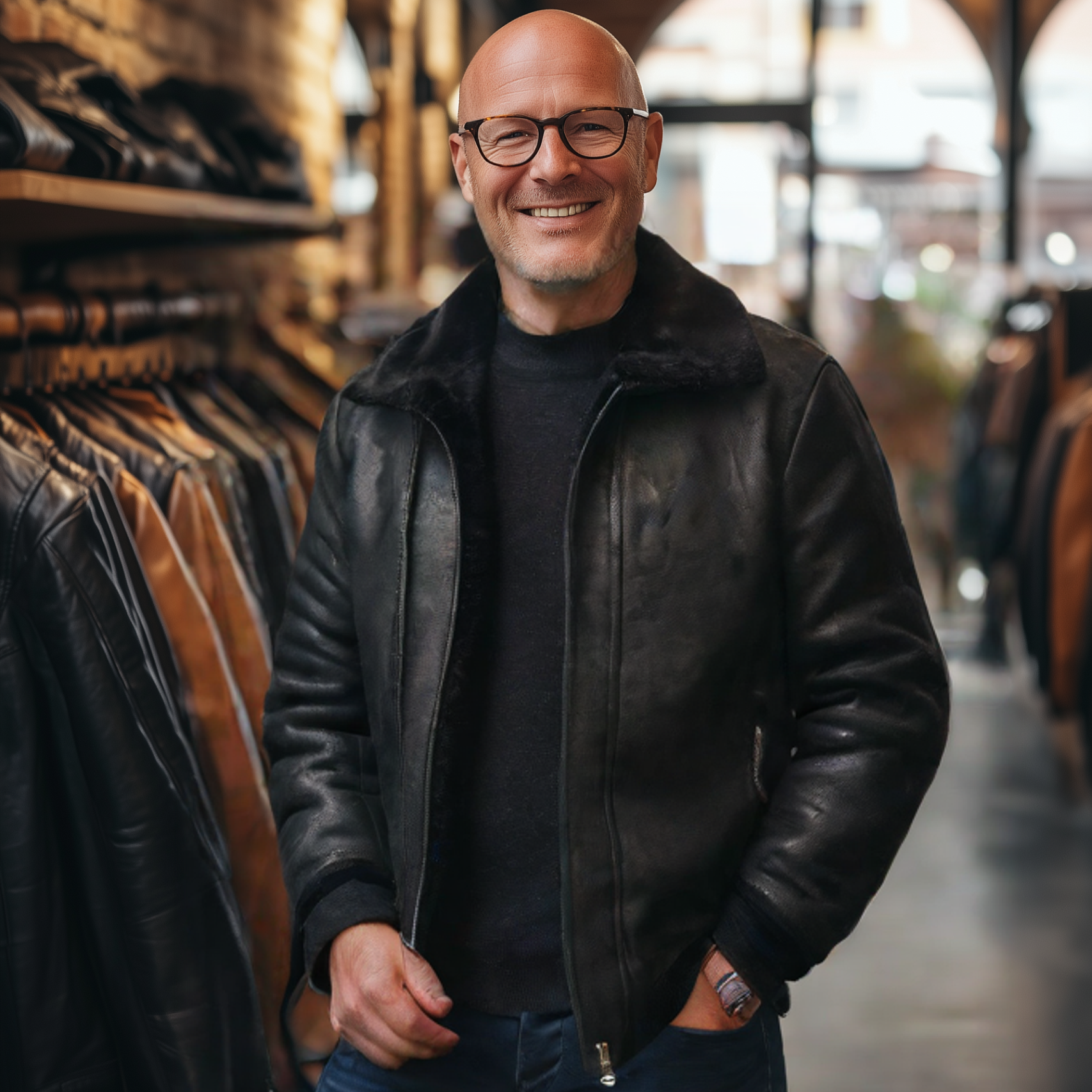 Ronald | Leather Jacket with Lining