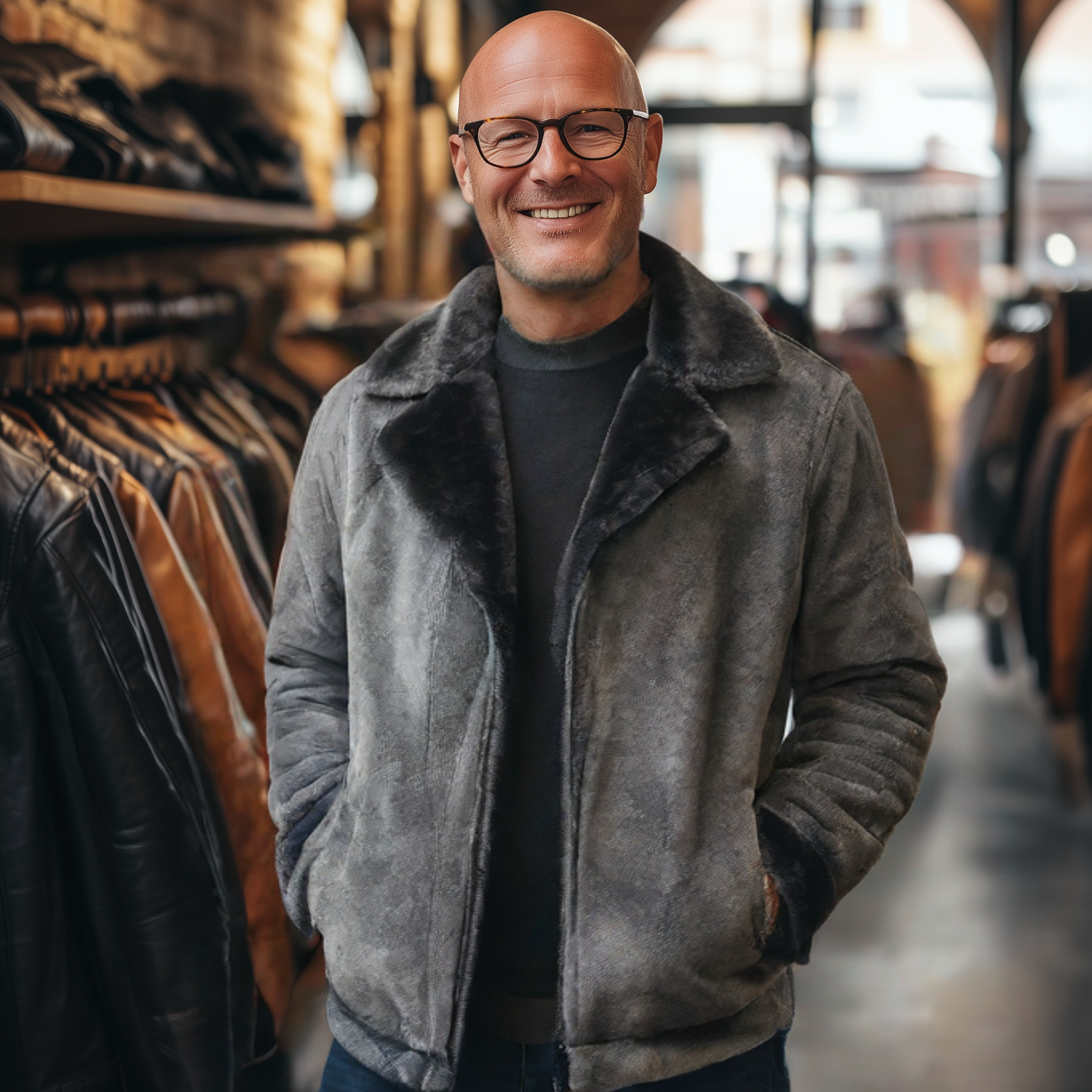 Larry | Leather Jacket with Lining